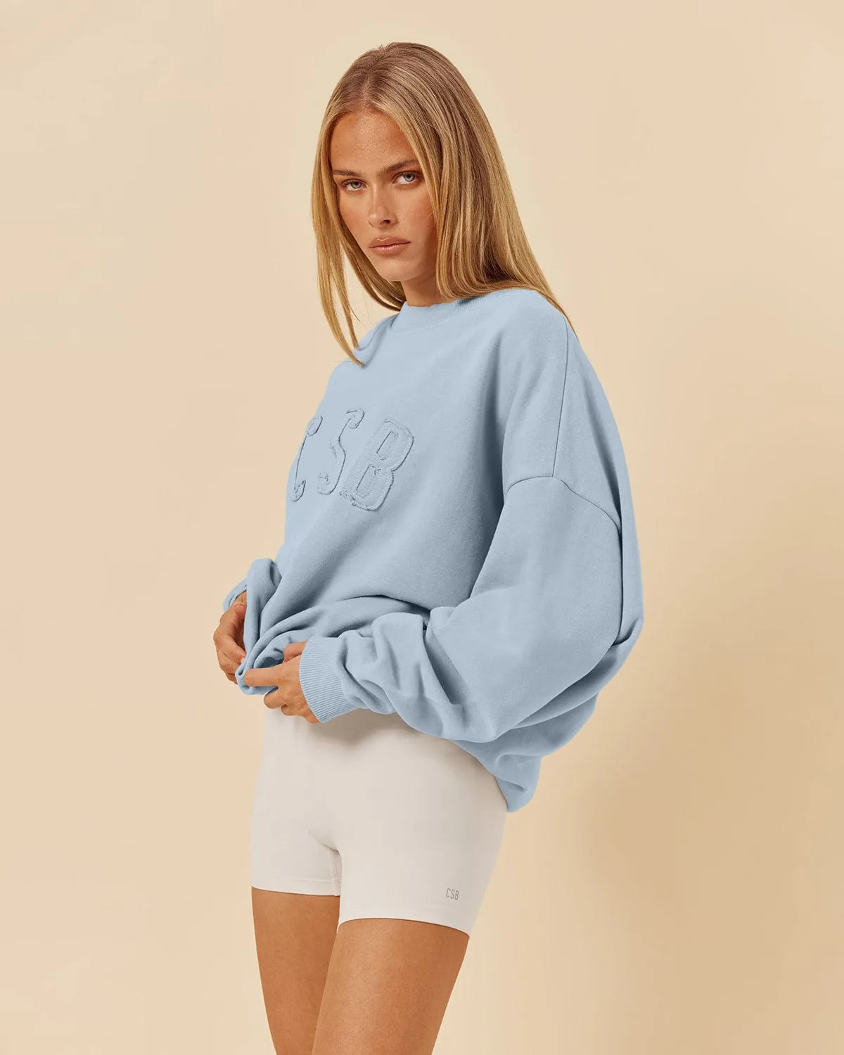 CSB Crewneck Sweatshirt | Dusty Blue sold by Crop Shop Boutique product image thumbnail 3