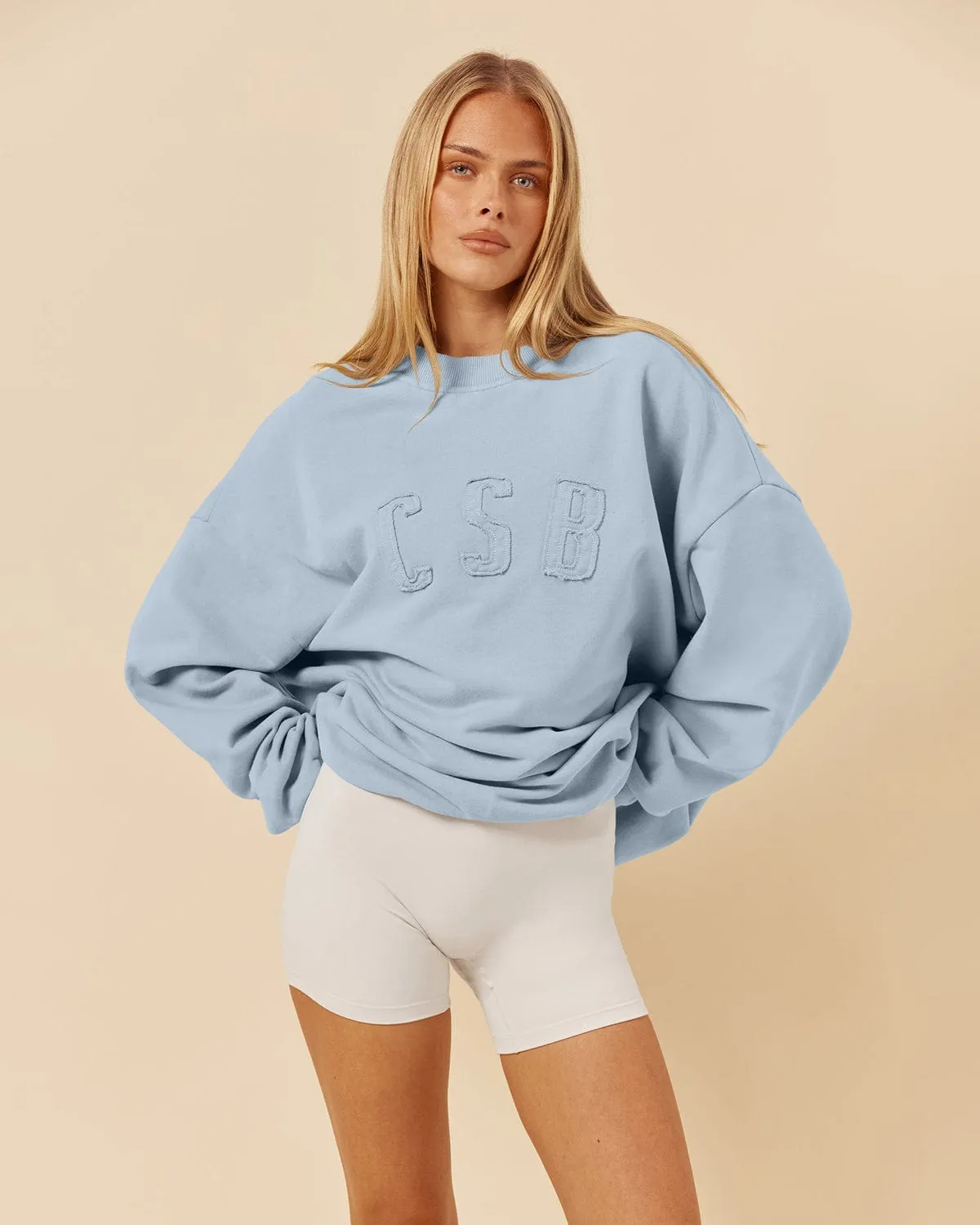 CSB Crewneck Sweatshirt | Dusty Blue sold by Crop Shop Boutique