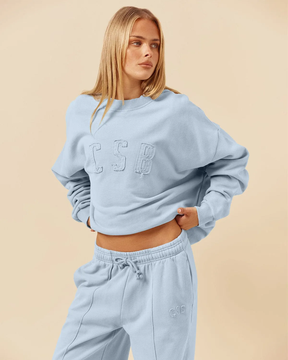 CSB Wide Leg Sweatpant | Dusty Blue sold by Crop Shop Boutique product image thumbnail 4