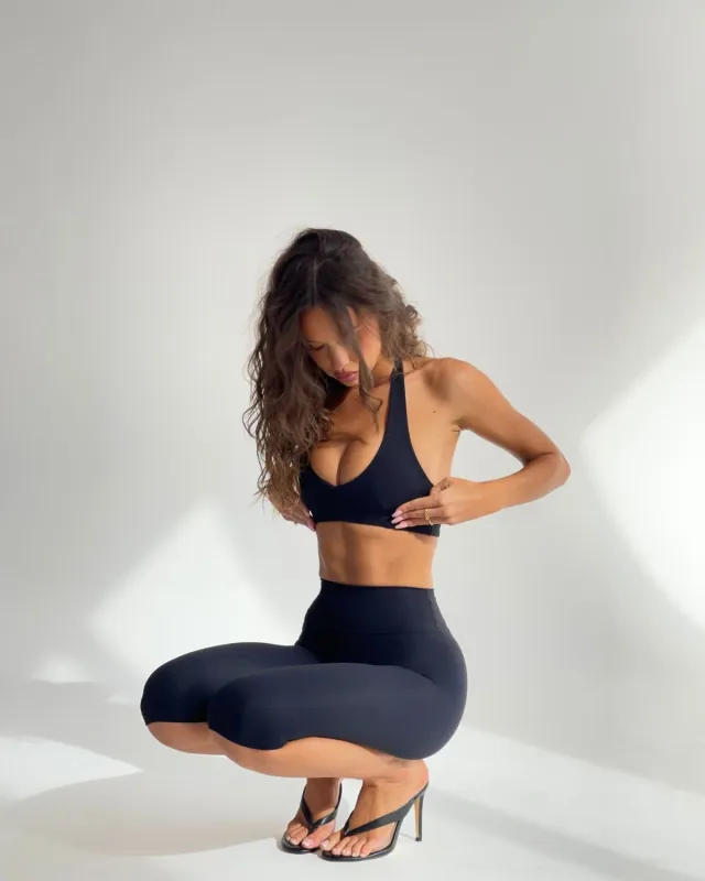 Form Halter Crop | Black sold by Crop Shop Boutique