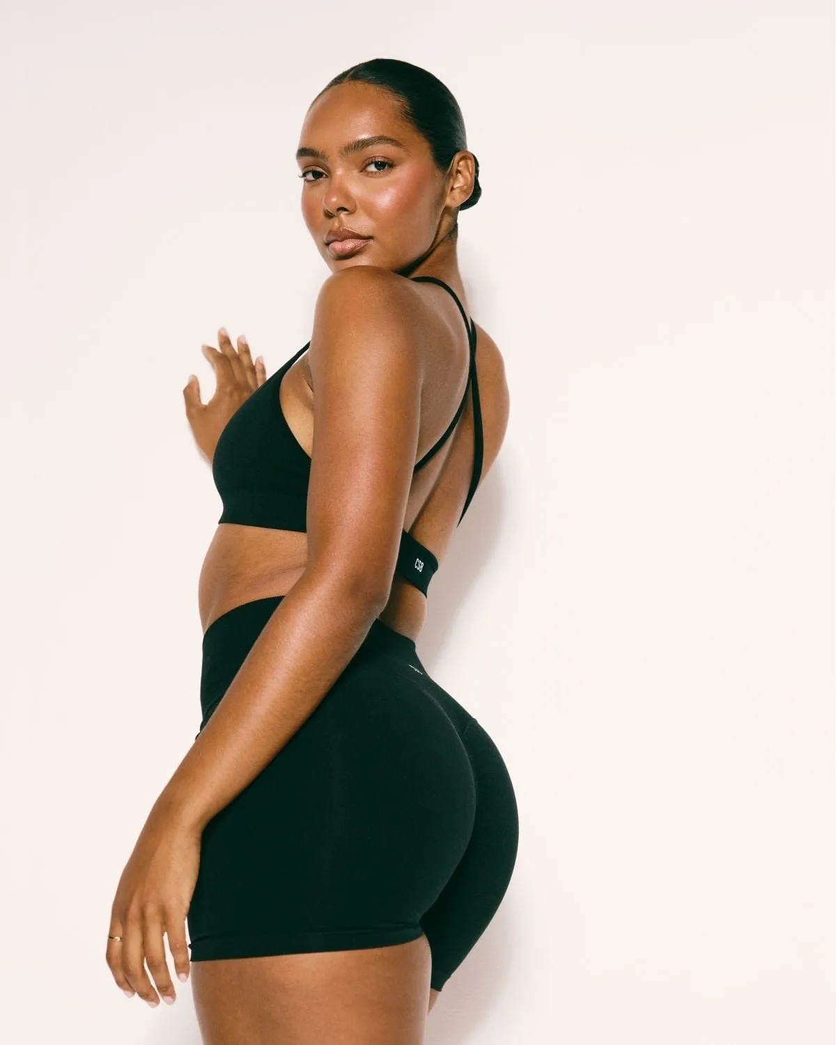 Seamless Invisible Scrunch Shorts 4" | Black sold by Crop Shop Boutique