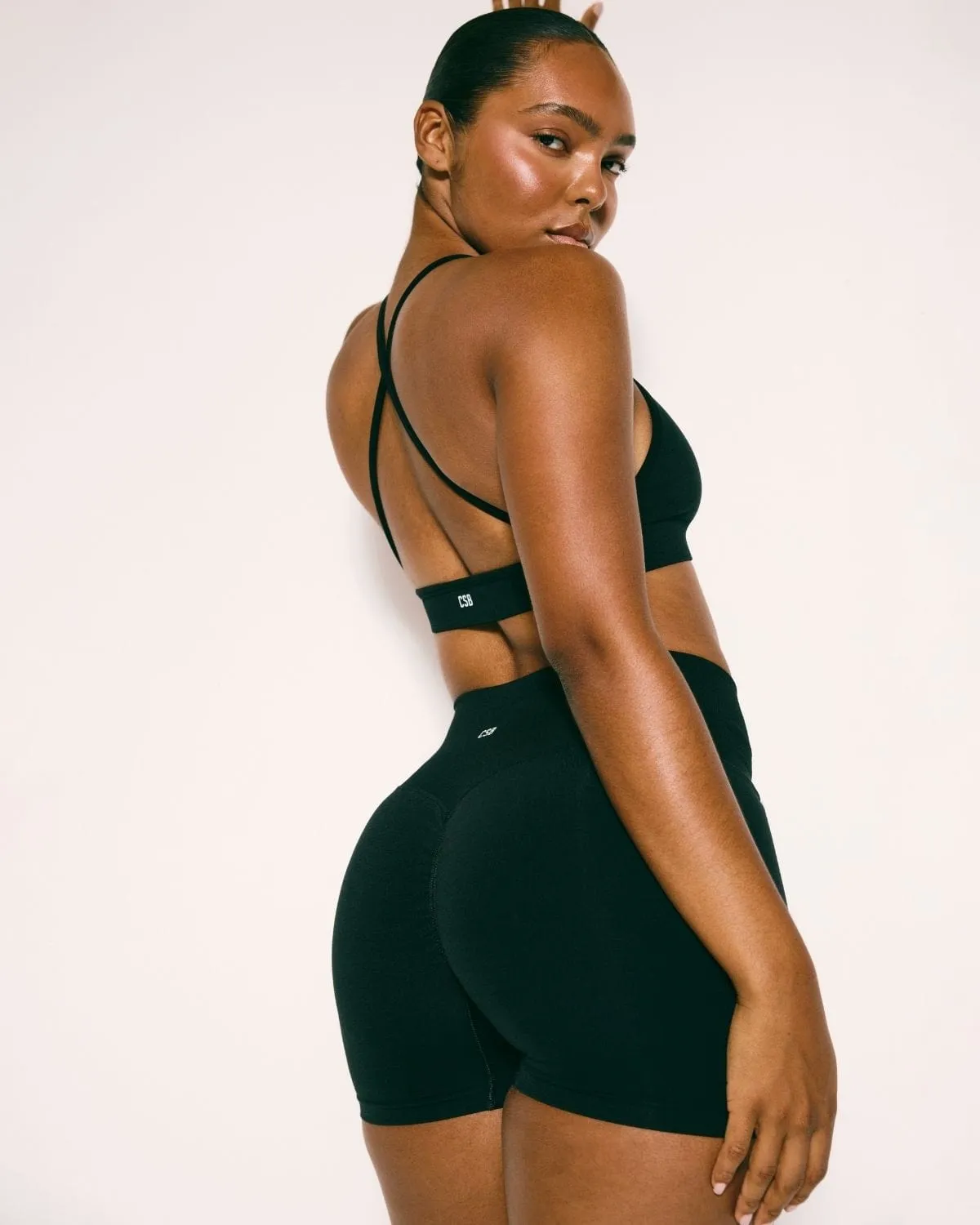 Seamless Invisible Scrunch Shorts 4" | Black sold by Crop Shop Boutique product image thumbnail 3