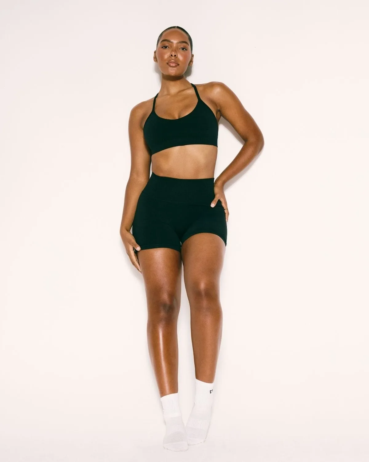 Seamless Invisible Scrunch Shorts 4" | Black sold by Crop Shop Boutique product image thumbnail 2