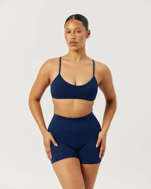 Serenity Scrunch Shorts 4" | Navy sold by Crop Shop Boutique