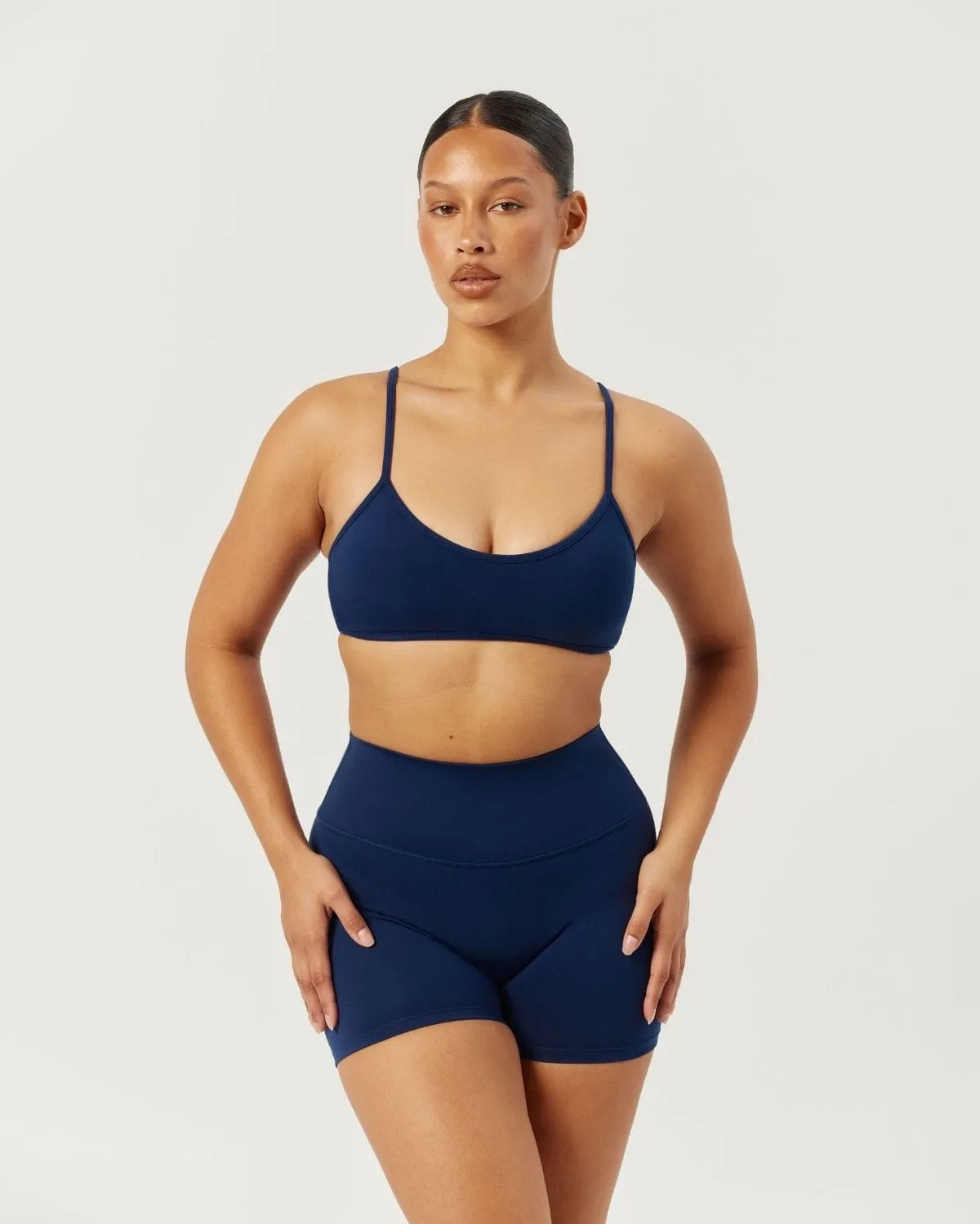 Serenity Scrunch Shorts 4" | Navy sold by Crop Shop Boutique