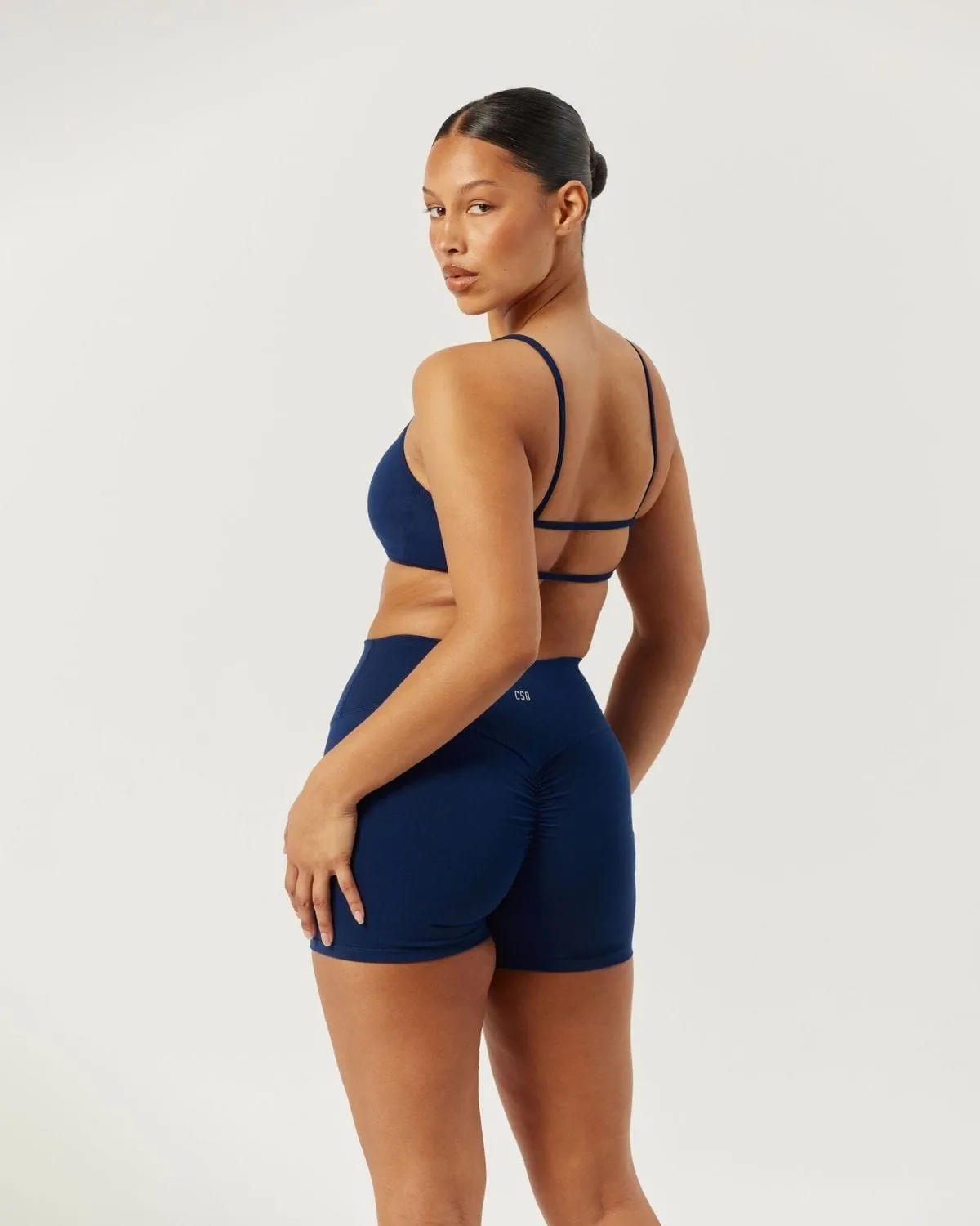 Serenity Scrunch Shorts 4" | Navy sold by Crop Shop Boutique product image thumbnail 3