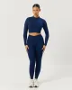 Serenity Sculpt Zip Jacket | Navy sold by Crop Shop Boutique