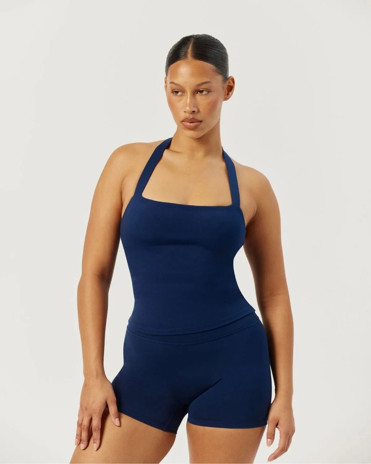 Serenity Halle Halter Tank | Navy sold by Crop Shop Boutique product image thumbnail 5