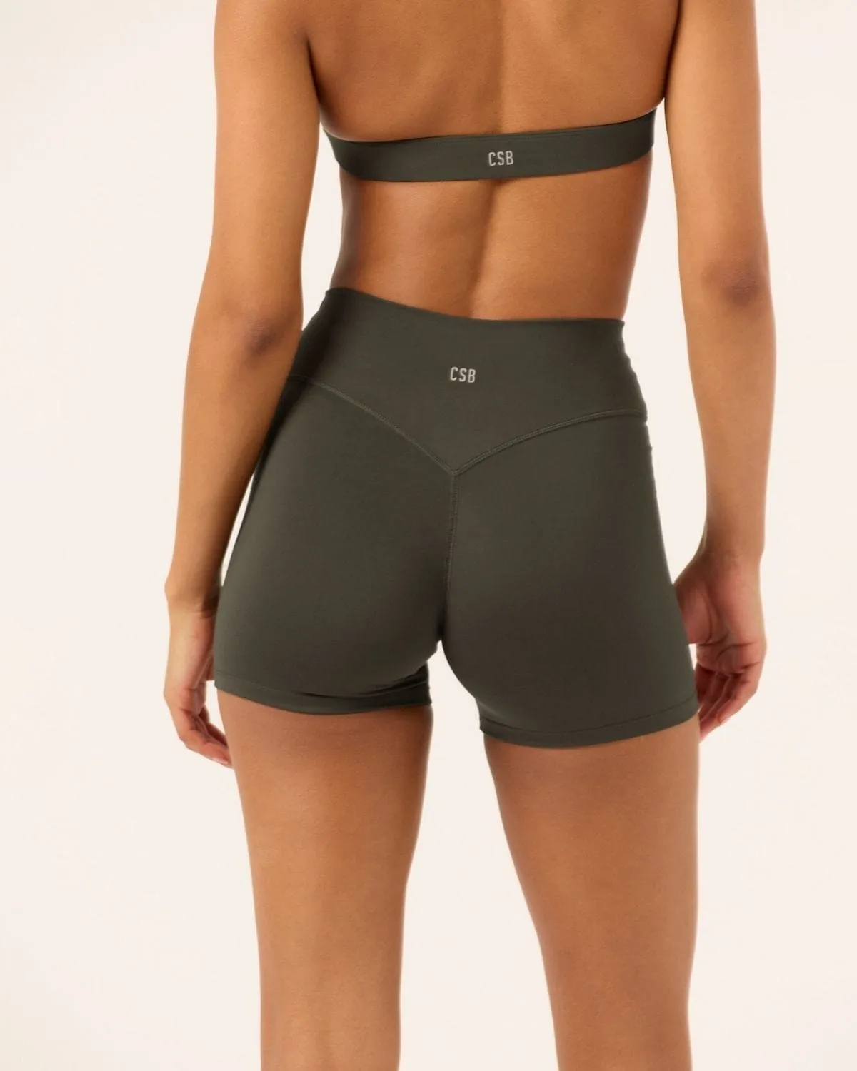 Serenity Invisible Scrunch Shorts 4" | Deep Olive sold by Crop Shop Boutique product image thumbnail 3