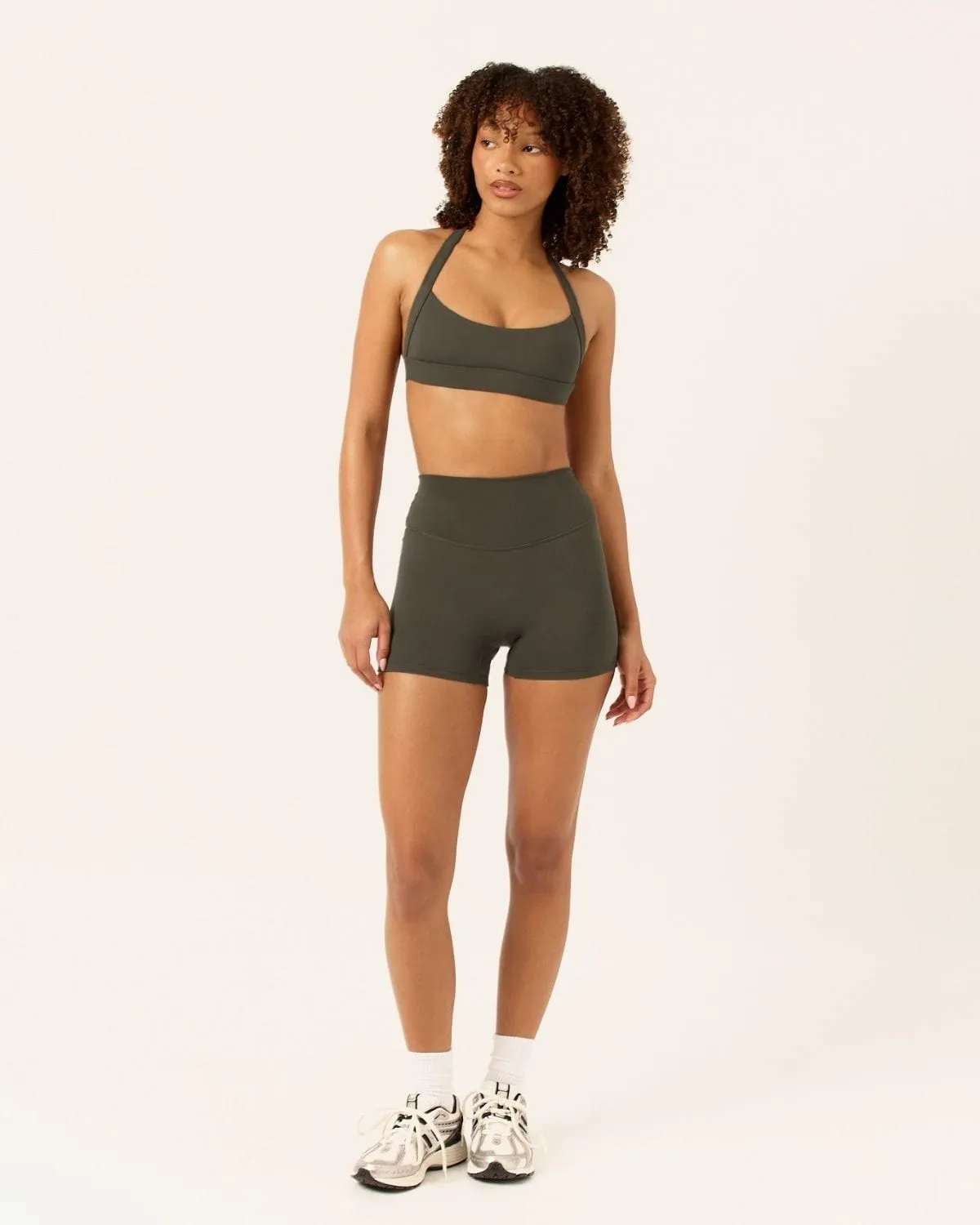 Serenity Invisible Scrunch Shorts 4" | Deep Olive sold by Crop Shop Boutique product image thumbnail 5