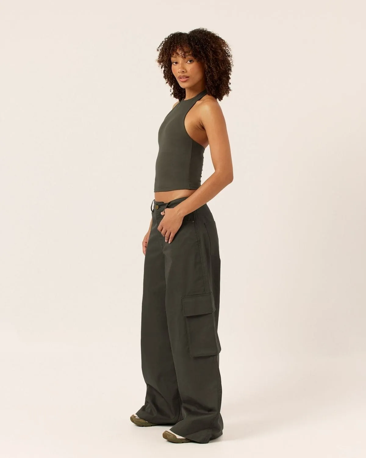 Serenity Demi Tank | Deep Olive sold by Crop Shop Boutique product image thumbnail 2