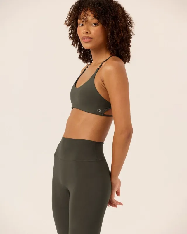 Serenity Chelsea Crop | Deep Olive sold by Crop Shop Boutique