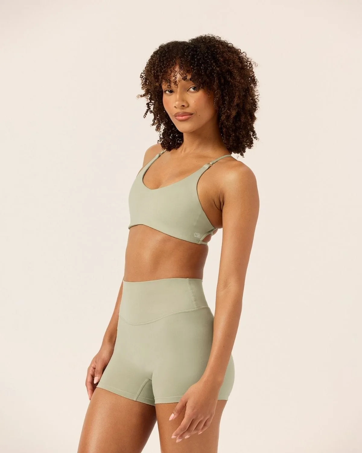 Serenity Invisible Scrunch Shorts 4" | Sage sold by Crop Shop Boutique product image thumbnail 3