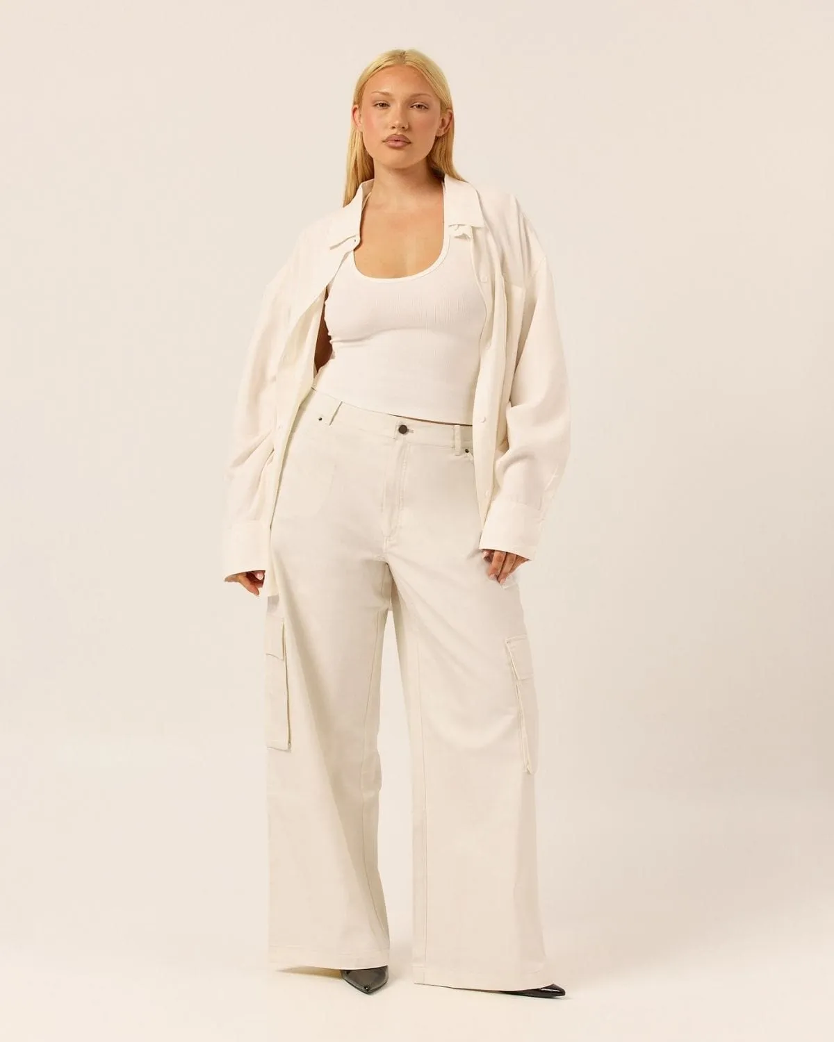 Wide Leg Cargo Pants | Vanilla sold by Crop Shop Boutique product image thumbnail 2