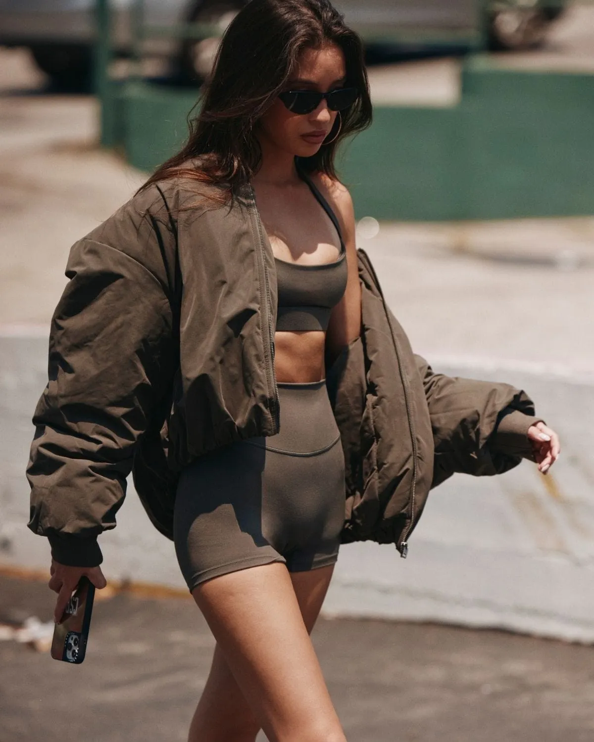 Bomber Jacket | Deep Olive sold by Crop Shop Boutique