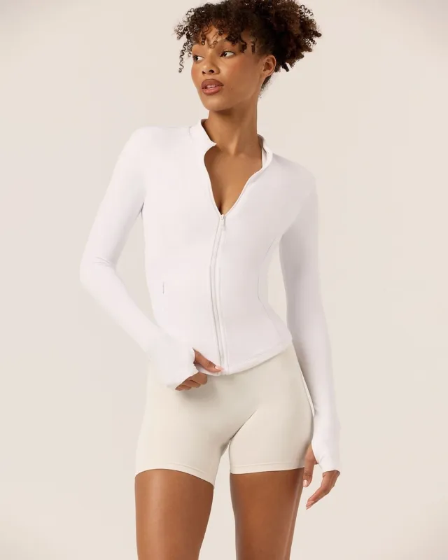 Freedom Longline Contour Jacket | White sold by Crop Shop Boutique