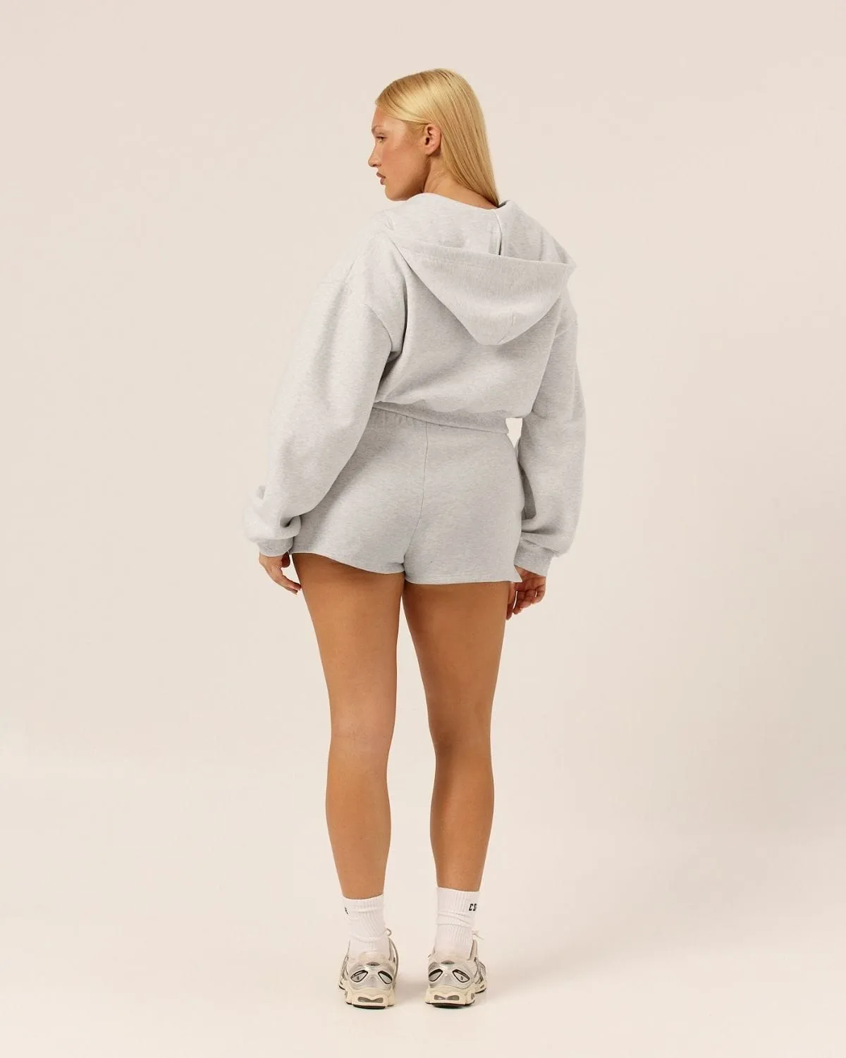 Cropped Zip Hoodie | Snow Marl sold by Crop Shop Boutique product image thumbnail 4