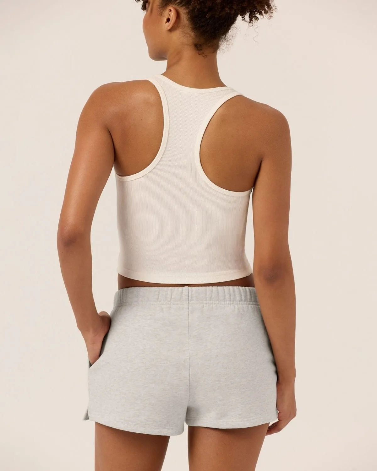 Fleece Sweat Shorts | Snow Marl sold by Crop Shop Boutique product image thumbnail 4