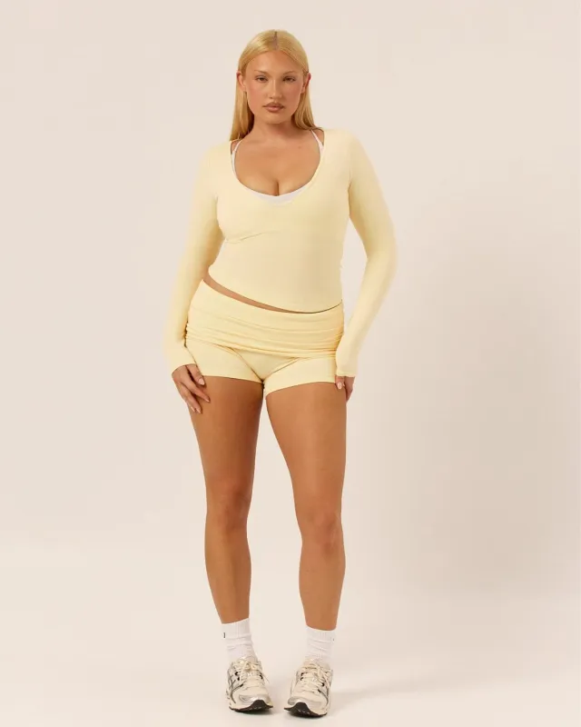 Foldover Yoga Short | Butter sold by Crop Shop Boutique