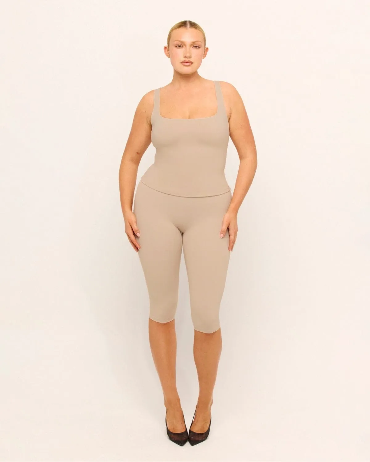 Form Invisible Scrunch Capri Leggings | Fawn sold by Crop Shop Boutique product image thumbnail 5