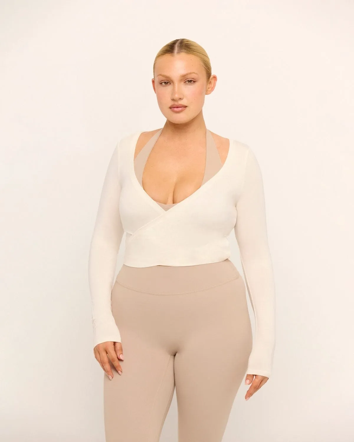 Ballet Wrap Top | Vanilla sold by Crop Shop Boutique product image thumbnail 5