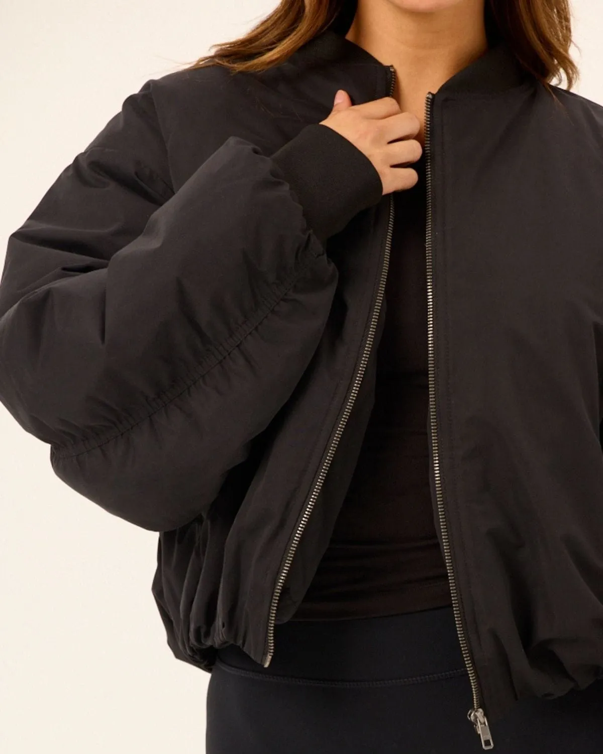Bomber Jacket | Black sold by Crop Shop Boutique product image thumbnail 5