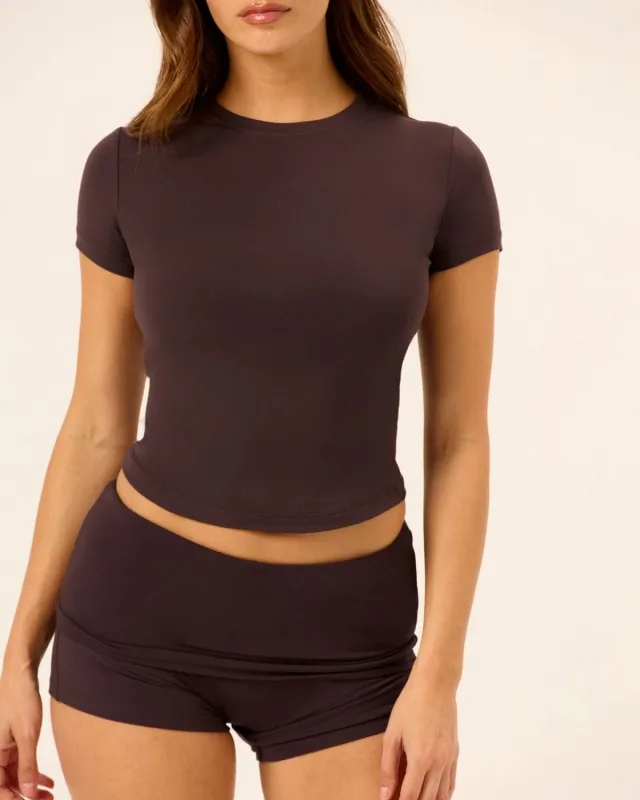 Form Lite Tee | Espresso made by Crop Shop Boutique