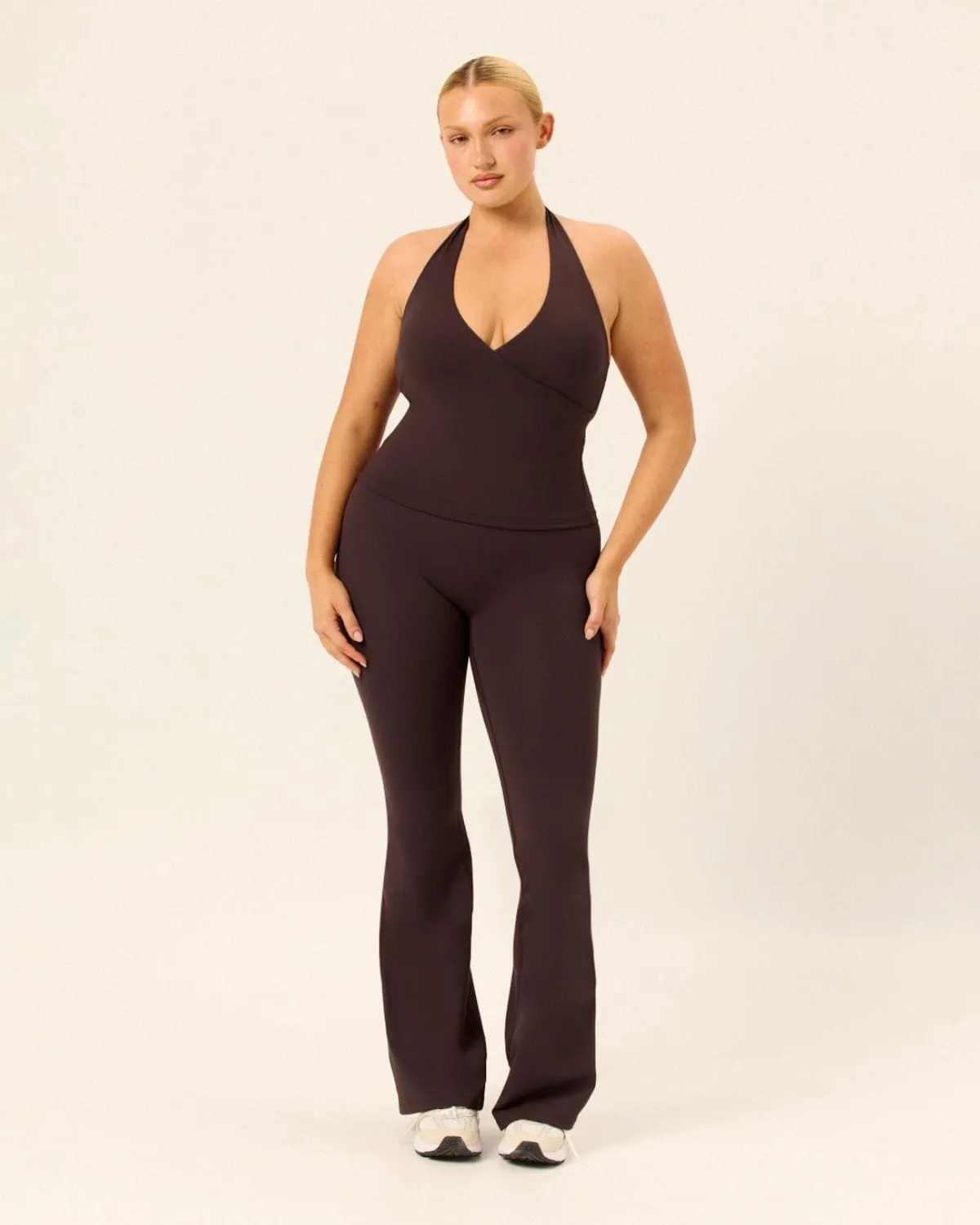 Form Invisible Scrunch Flare Leggings Tall | Espresso sold by Crop Shop Boutique