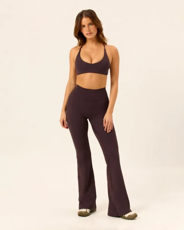 Form Invisible Scrunch Flare Leggings | Espresso sold by Crop Shop Boutique