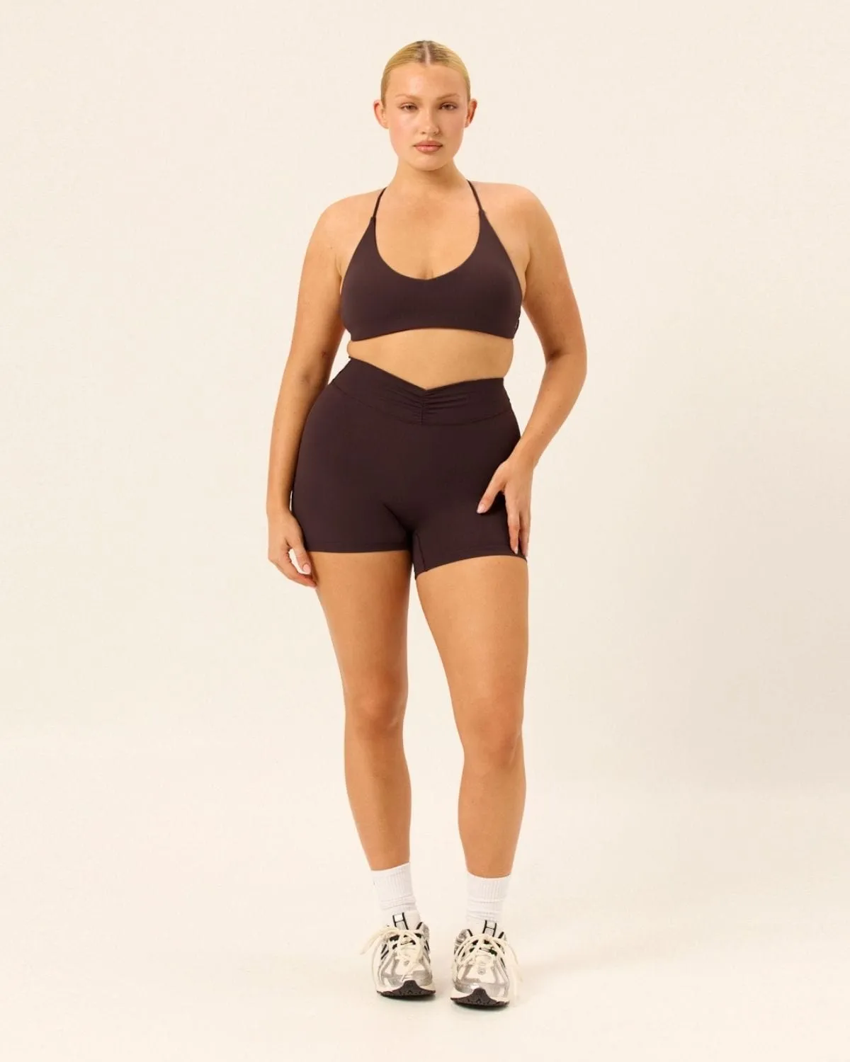 Form Gather Waist Shorts 5" | Espresso sold by Crop Shop Boutique product image thumbnail 5