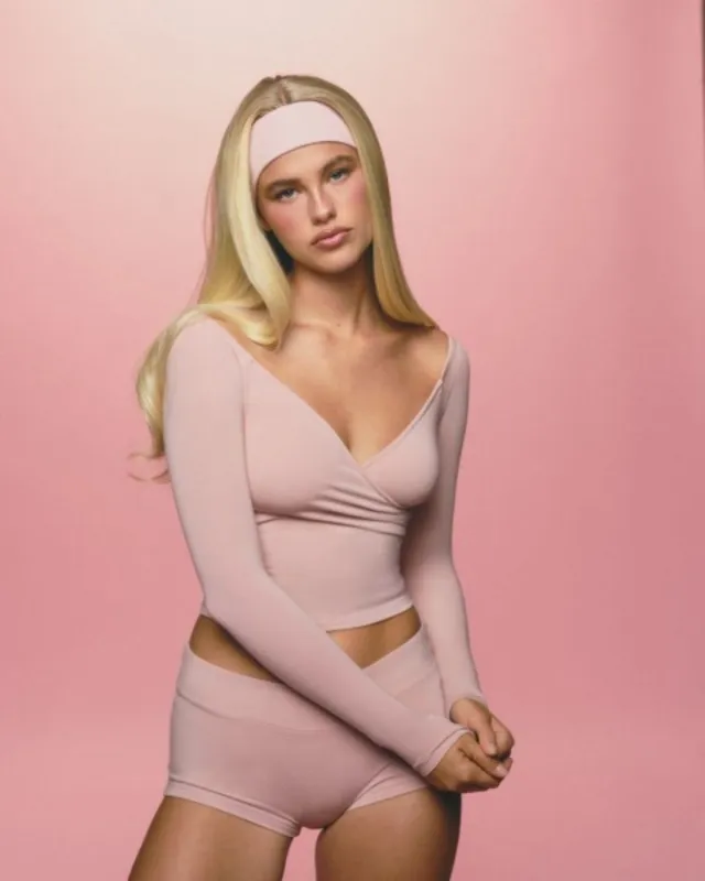 Off Shoulder Wrap Top | Dusty Pink sold by Crop Shop Boutique