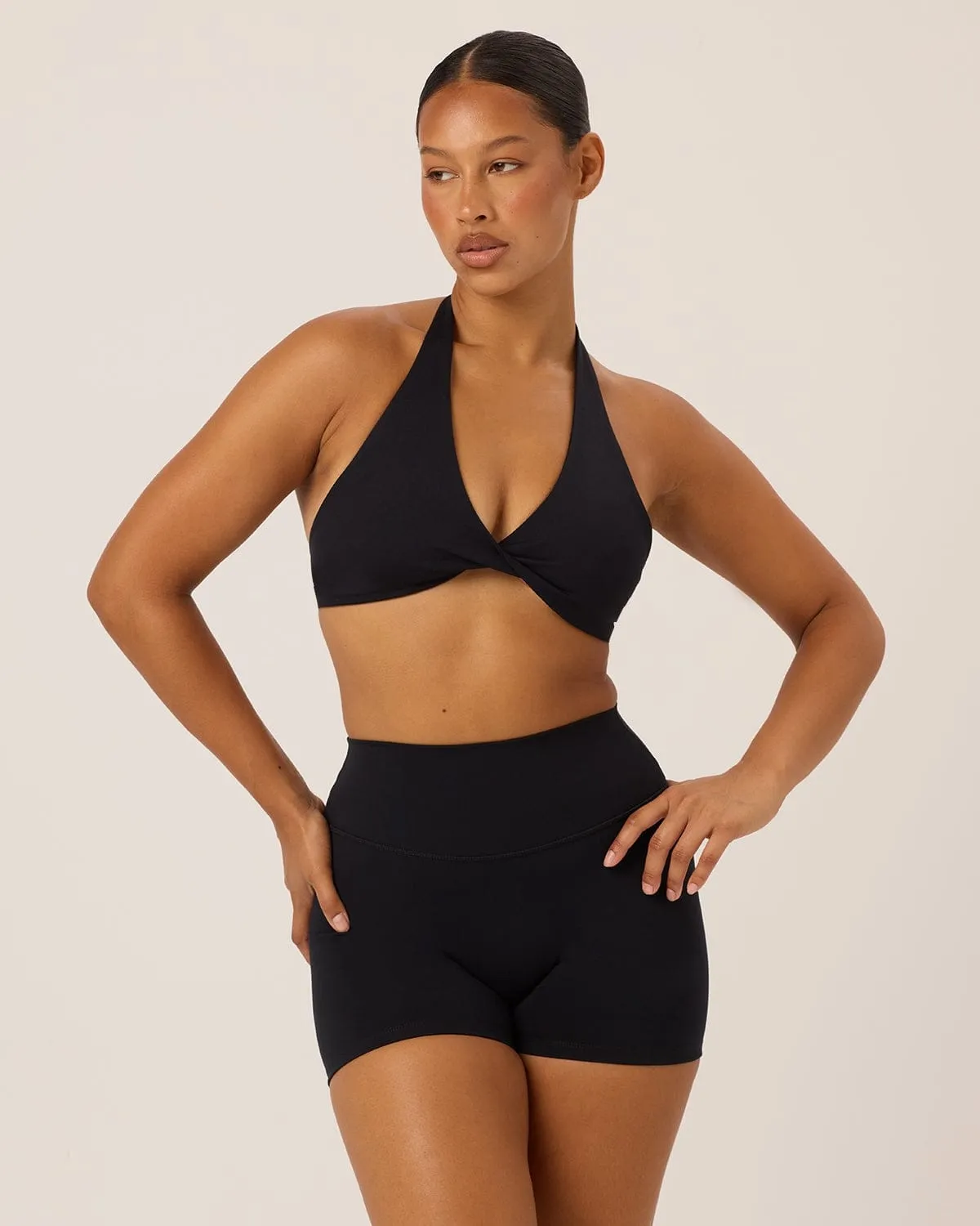 Serenity Invisible Scrunch Shorts 4" | Black sold by Crop Shop Boutique product image thumbnail 3