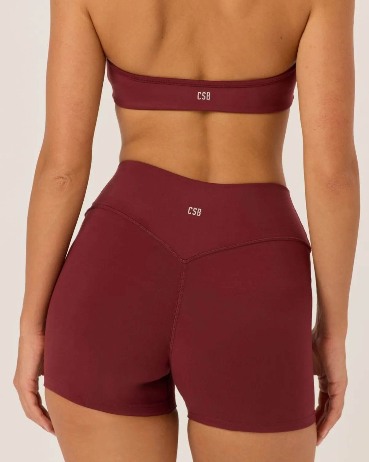 Serenity Invisible Scrunch Shorts 4" | Burgundy sold by Crop Shop Boutique product image thumbnail 2