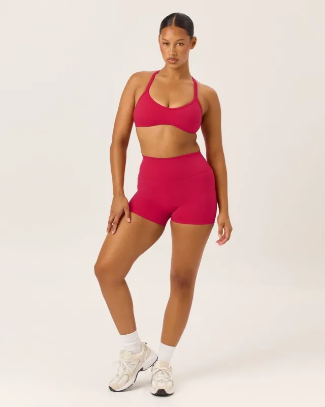 Serenity Invisible Scrunch Shorts 4" | Strawberry sold by Crop Shop Boutique