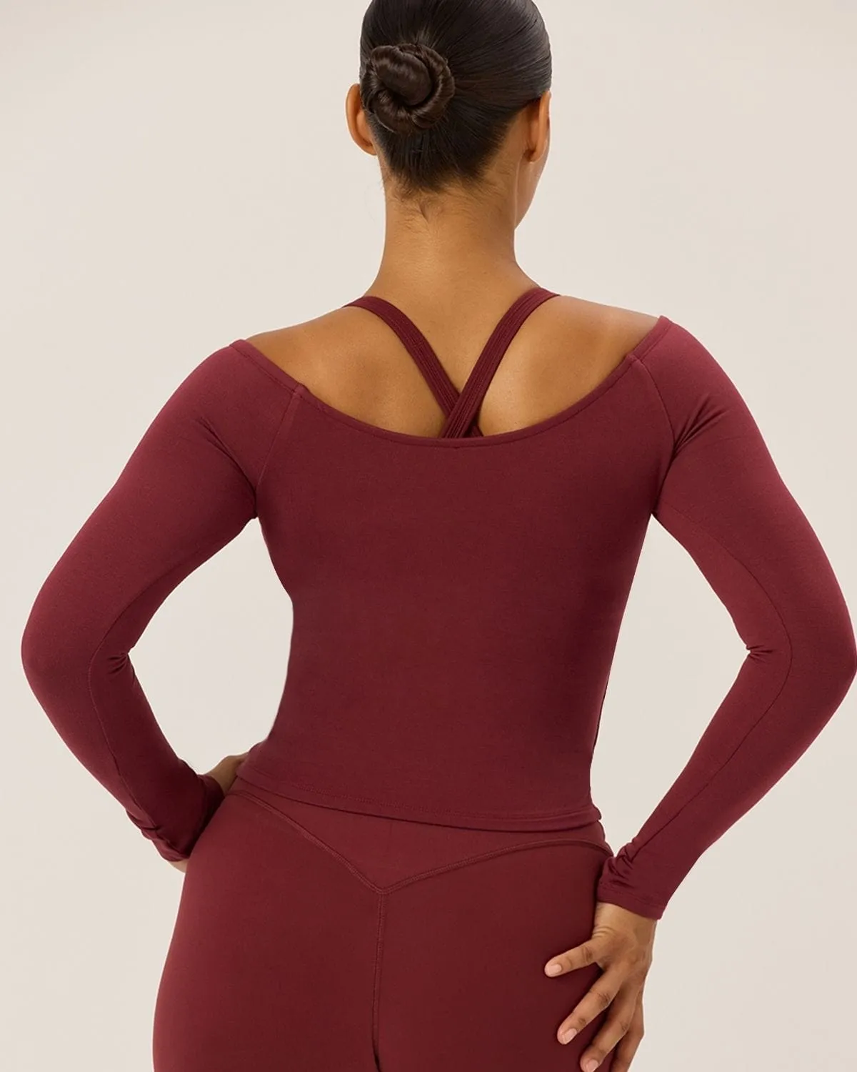 Off Shoulder Wrap Top | Burgundy sold by Crop Shop Boutique product image thumbnail 2