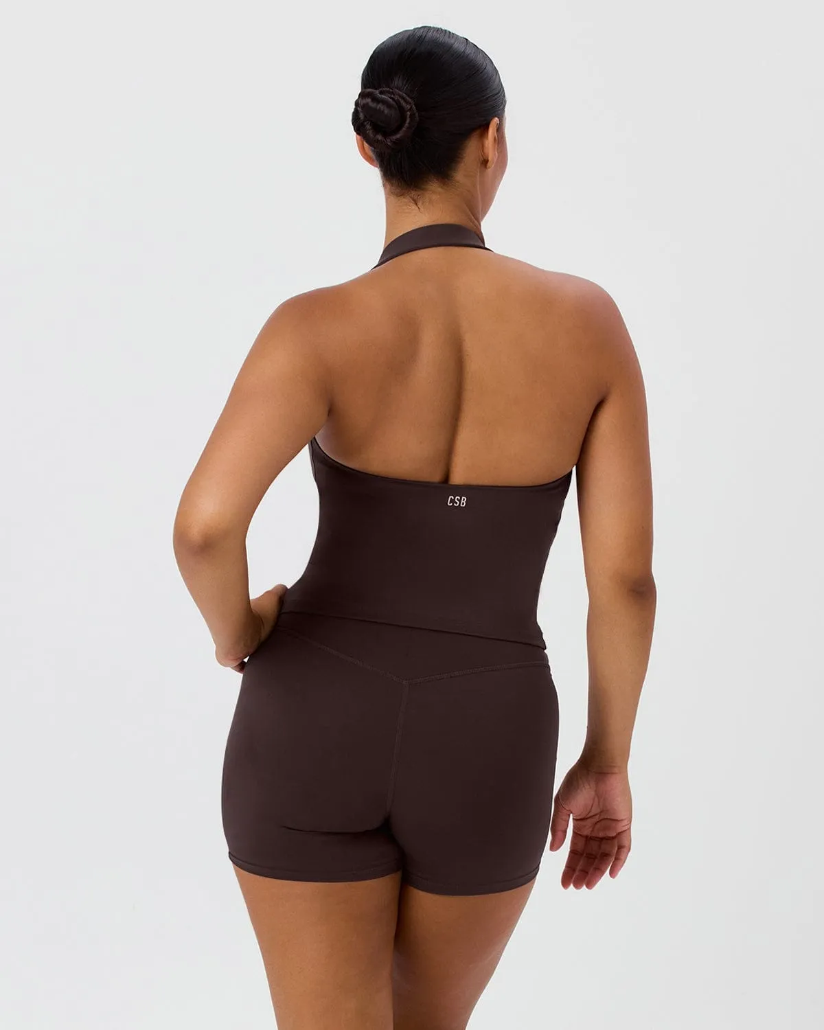 Serenity Halle Halter Tank | Espresso sold by Crop Shop Boutique product image thumbnail 2
