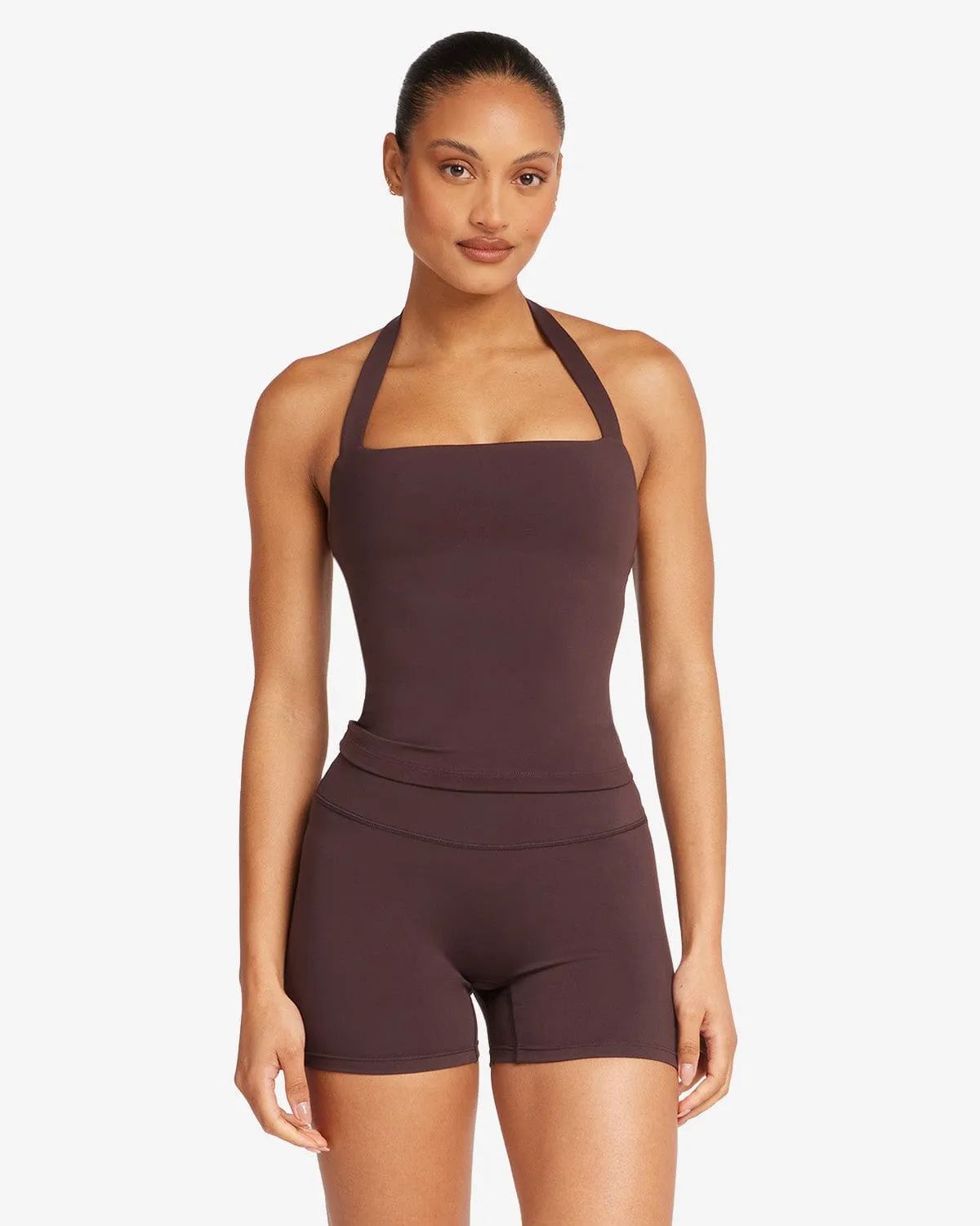 Serenity Halle Halter Tank | Espresso sold by Crop Shop Boutique product image thumbnail 5