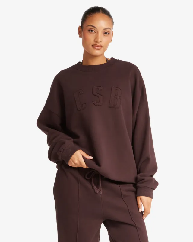 CSB Crewneck Jumper | Espresso sold by Crop Shop Boutique
