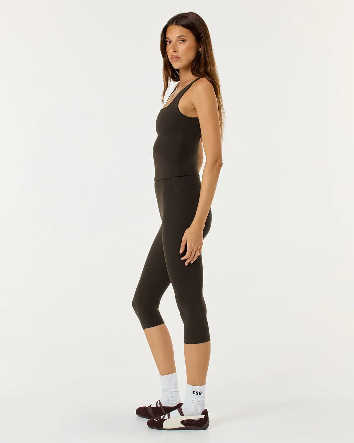 Form Invisible Scrunch Capri Leggings 17.5" | Dark Chocolate sold by Crop Shop Boutique product image thumbnail 2