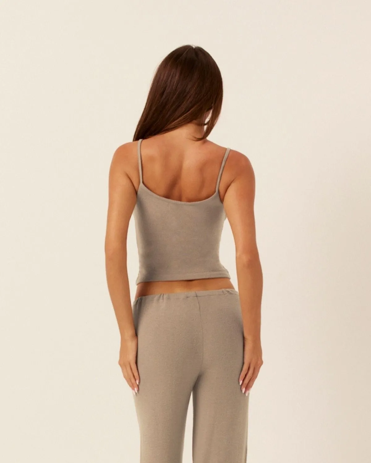 Terry Thin Strap Tank | Almond sold by Crop Shop Boutique product image thumbnail 3