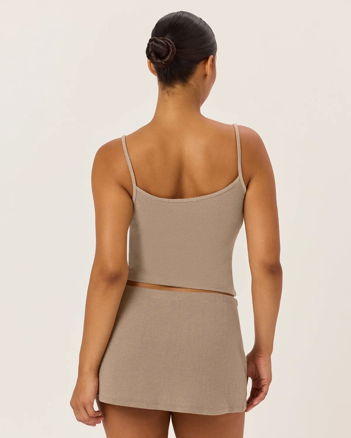 Terry Thin Strap Tank | Almond sold by Crop Shop Boutique product image thumbnail 5