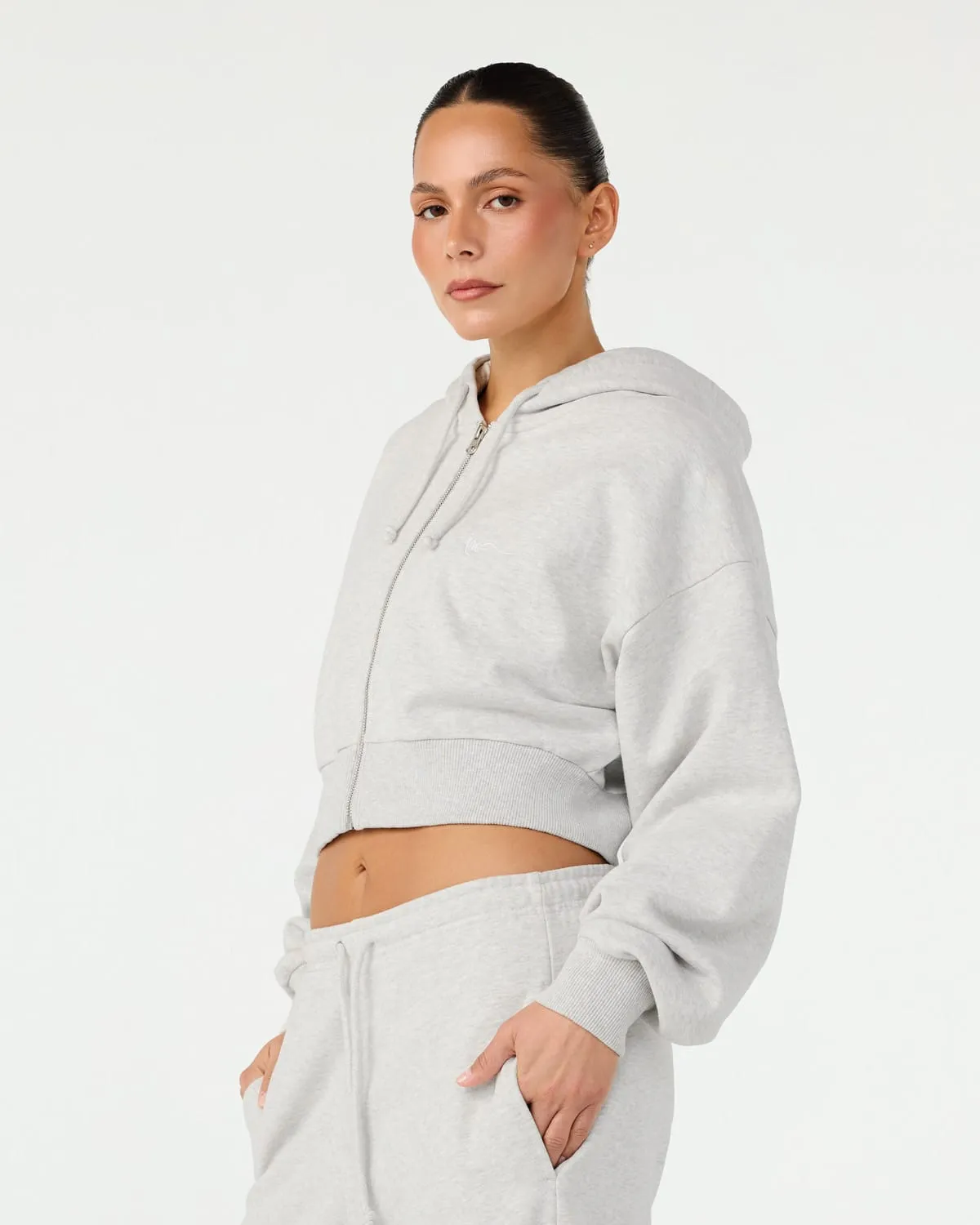 Cropped Zip Hoodie | Snow Marle sold by Crop Shop Boutique product image thumbnail 4