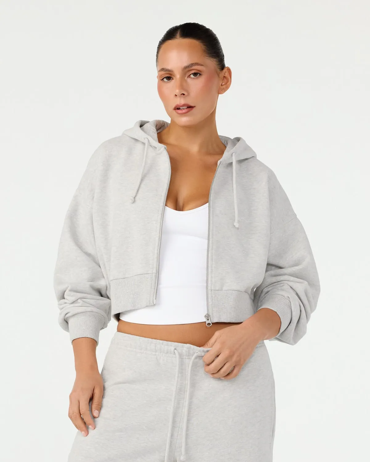 Cropped Zip Hoodie | Snow Marle sold by Crop Shop Boutique product image thumbnail 5