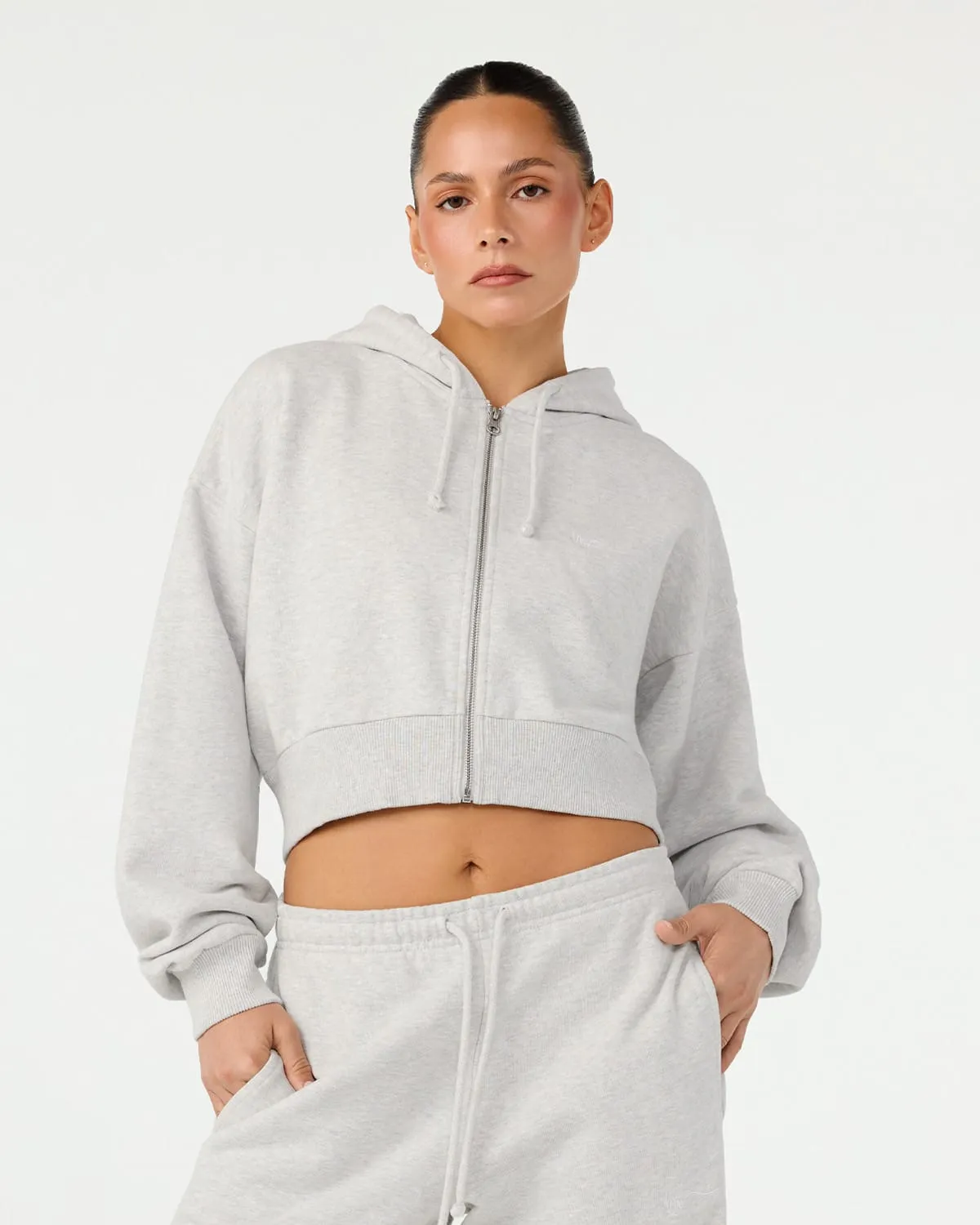 Cropped Zip Hoodie | Snow Marle sold by Crop Shop Boutique product image thumbnail 3