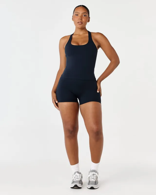 Fade Invisible Scrunch Shorts 4" | Deep Navy made by Crop Shop Boutique