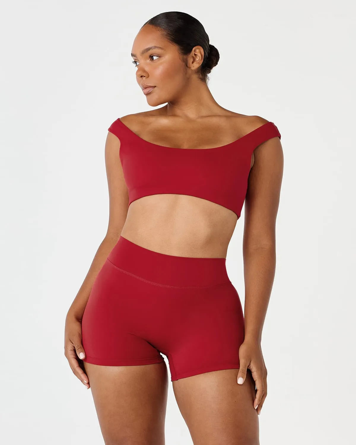Fade Off Shoulder Crop | Retro Red sold by Crop Shop Boutique product image thumbnail 4