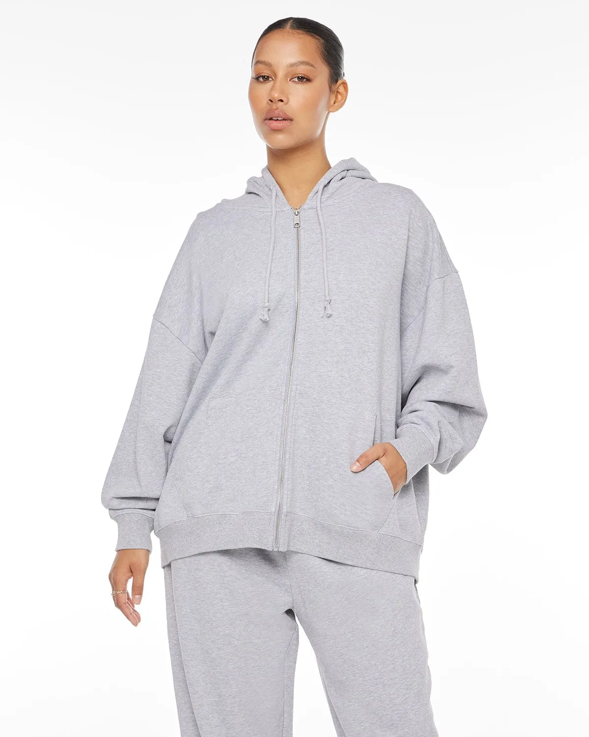 Boyfriend Zip Hoodie | Soul Marl sold by Crop Shop Boutique product image thumbnail 2