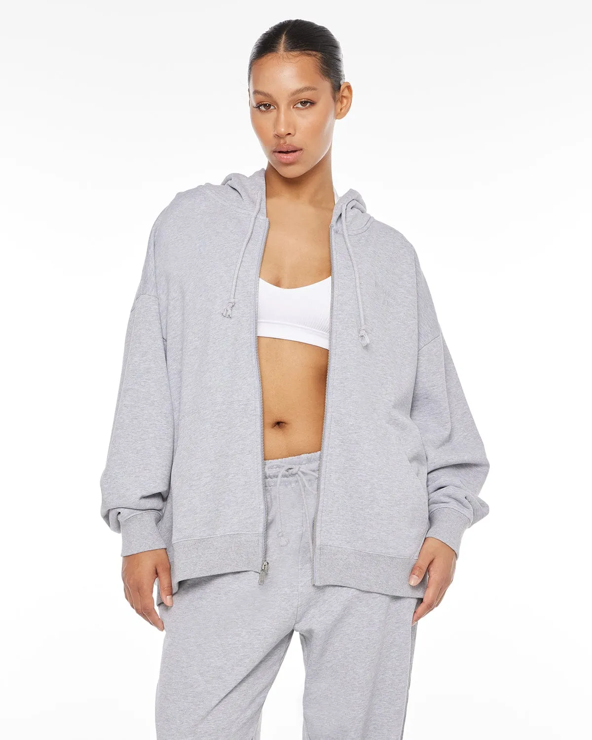 Boyfriend Zip Hoodie | Soul Marl sold by Crop Shop Boutique