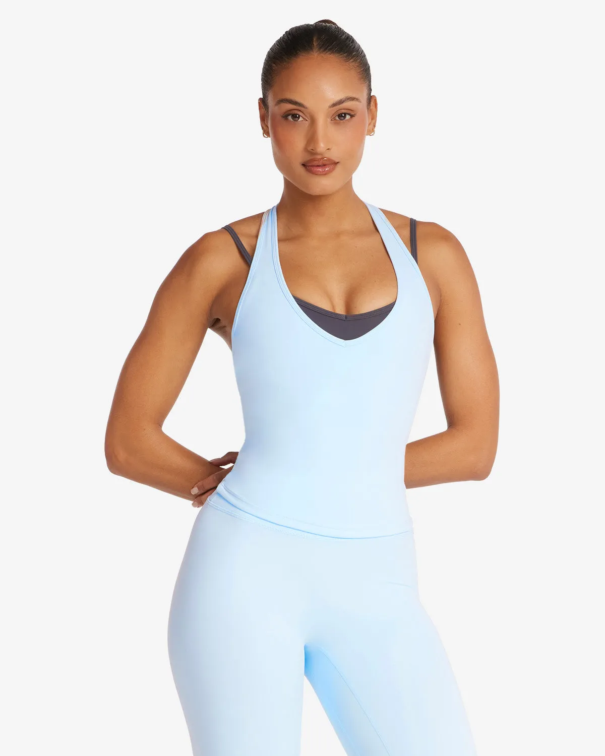 Form Halter Tank | Powder Blue sold by Crop Shop Boutique product image thumbnail 4