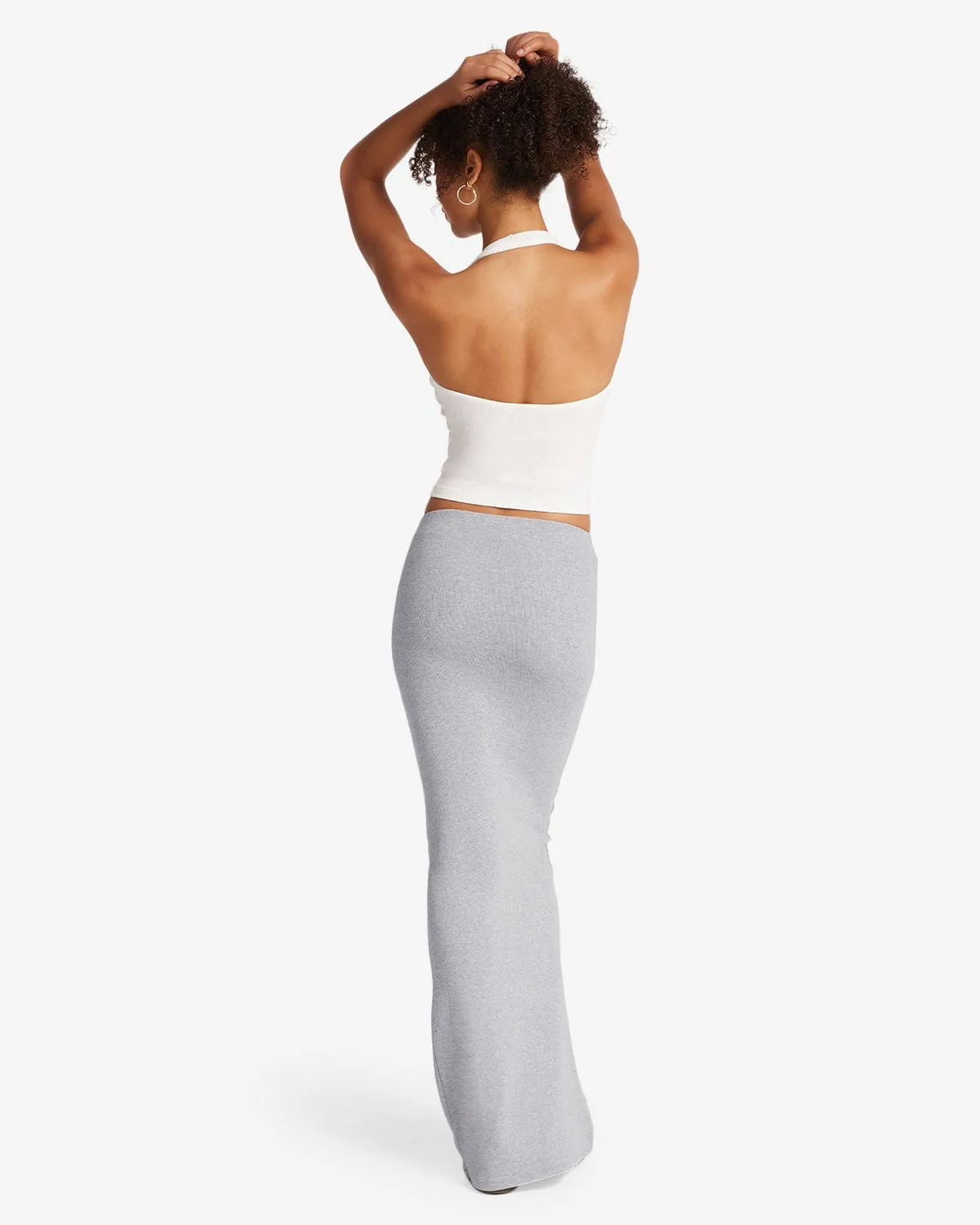Rib Maxi Skirt | Cloud Marl sold by Crop Shop Boutique product image thumbnail 2
